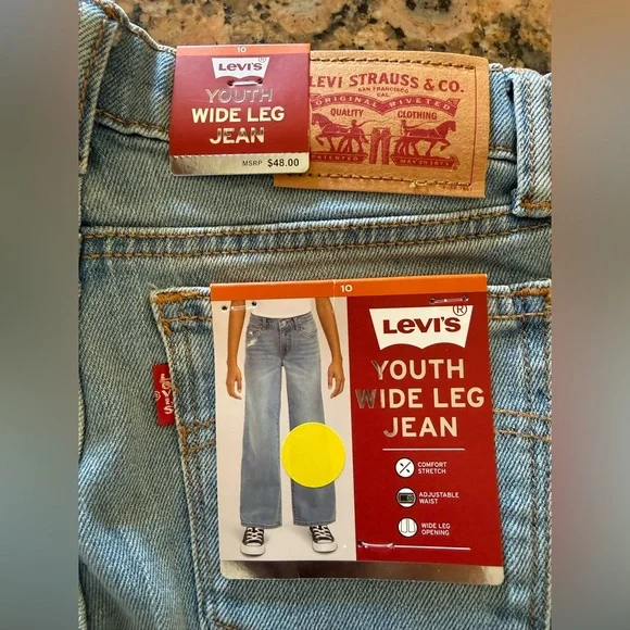 Levi's Light Blue wide leg girl jeans - Picture 6 of 6